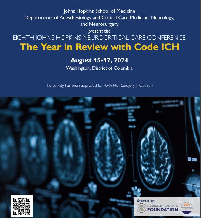 Eighth Johns Hopkins Neurocritical Care Conference: The Year in Review with Code ICH Banner