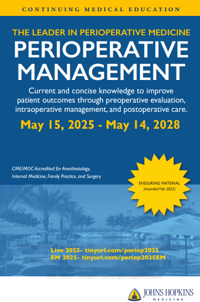 Perioperative Management - In Its 40th Year EM Banner