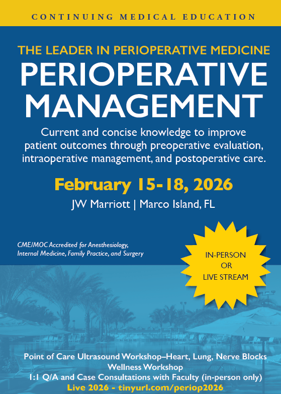 Perioperative Management In Its 41st Year Banner