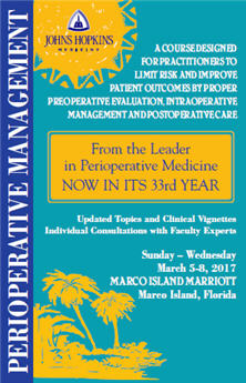 Perioperative Management In Its 33rd Year Johns Hopkins