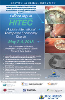 Second Annual HITEC: Hopkins International Therapeutic Endoscopy Course Banner