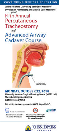 Fifth Annual Percutaneous Tracheostomy and Advanced Airway Cadaver Course Banner