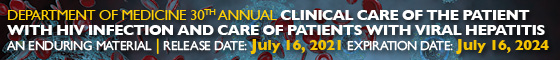 30th Clinical Care of the Patient with HIV Infection and Care of Patients with Viral Hepatitis (EM) Banner