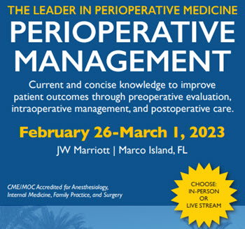 Perioperative Management-In Its 38th Year Banner